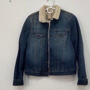 Abercrombie & Fitch Blue Jean Jacket with Cream Collar